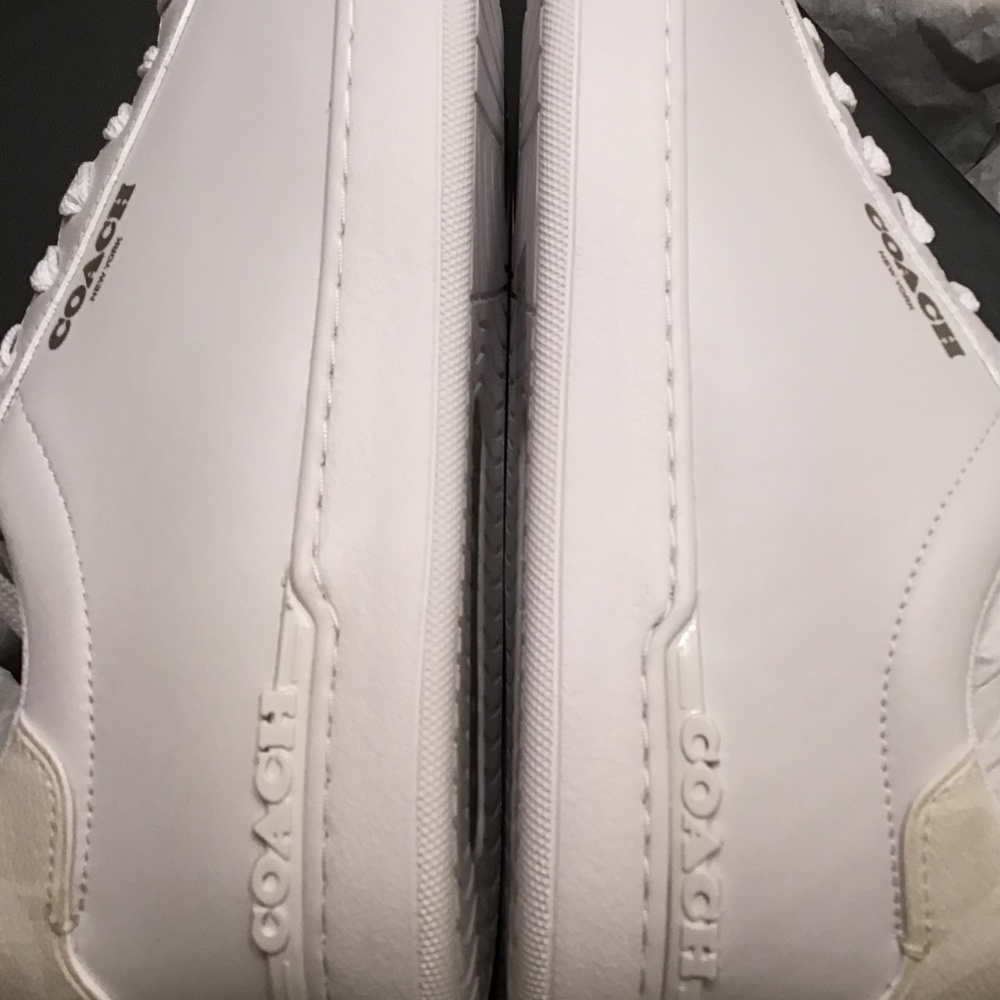 COACH ALL LEATHER OPTIC WHITE SIGNATURE SNEAKERS MENS - Picture 9 of 16